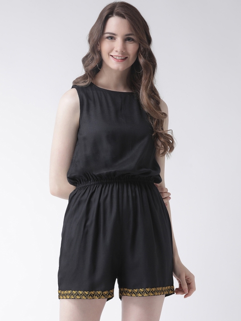 

The Vanca Black Solid Basic Jumpsuit