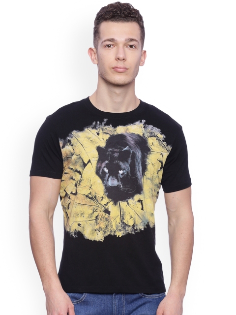 

Wolfpack Men Black Printed Round Neck T-shirt