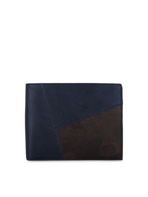 

Greywood Men Blue Solid Two Fold Leather Wallet