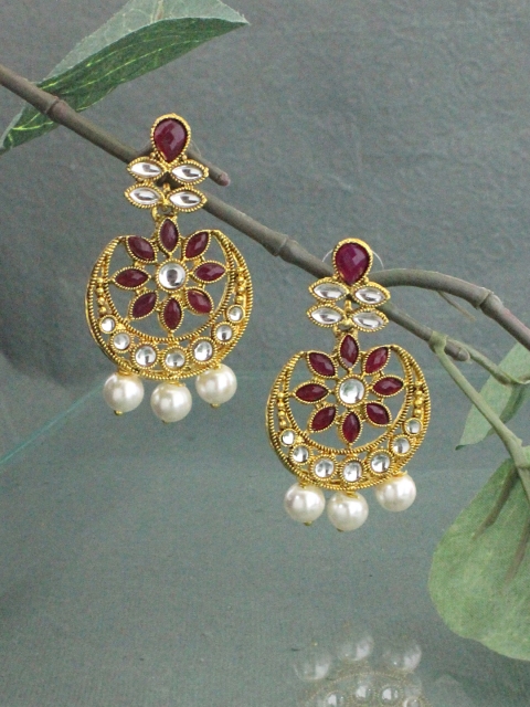 

Sia Art Jewellery Gold-Plated & White Classic Drop Earrings