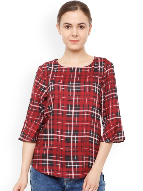 

Allen Solly Woman Red Checked Top