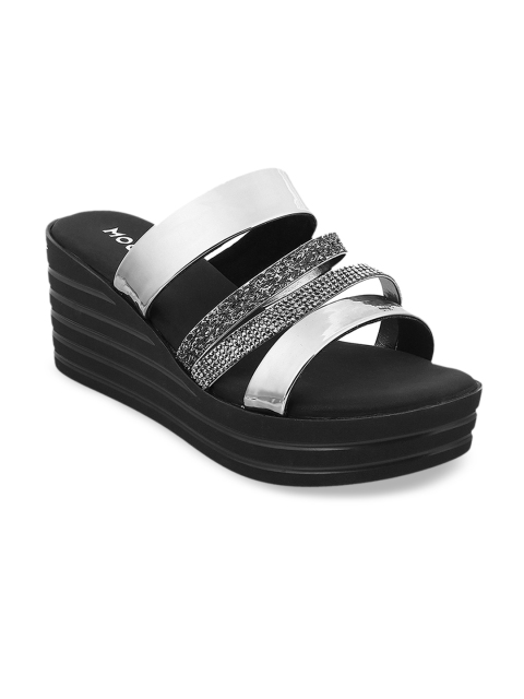 

Mochi Women Silver-Coloured Solid Heels