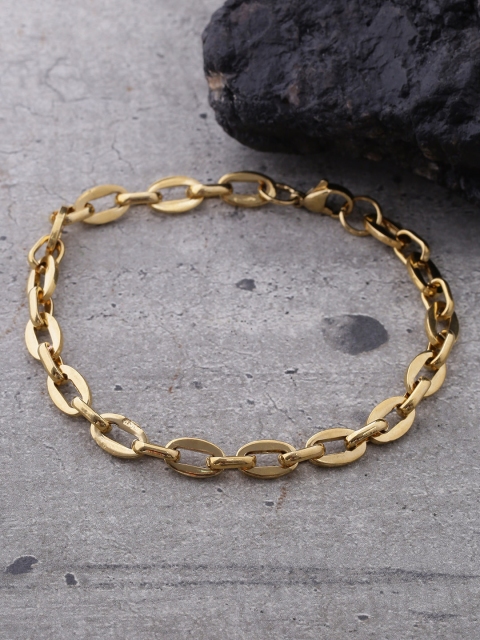 

Dare by Voylla Gold-Toned Stainless Steel Brass-Plated Handcrafted Link Bracelet