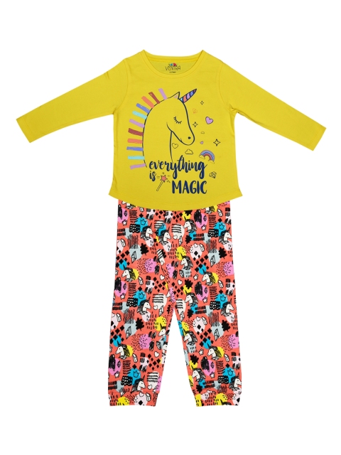 

ventra Girls Yellow Printed Night suit VNT-5001483-1011
