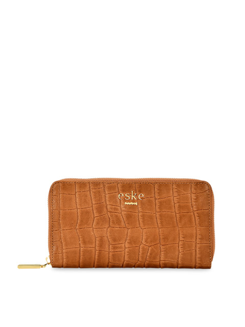 

Eske Women Brown Printed Zip Around Leather Wallet