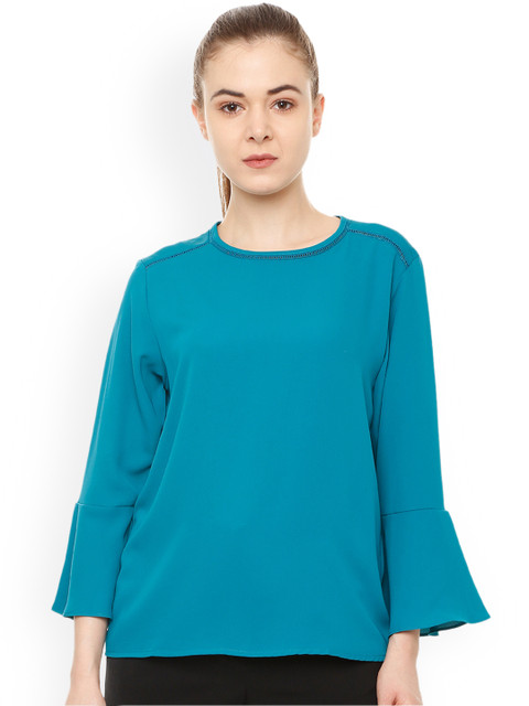 

Van Heusen Women Blue Solid Top