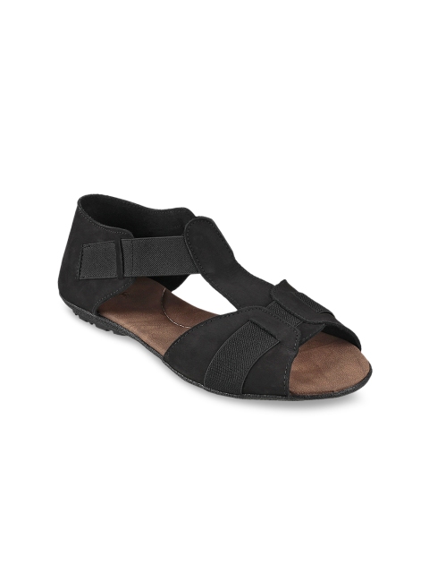 

Mochi Women Black Solid Open Toe Flats