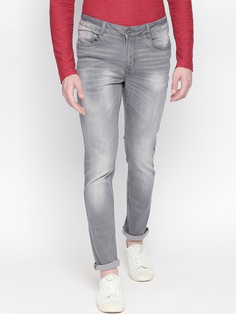 

SF JEANS by Pantaloons Men Grey Slim Fit Mid-Rise Low Distress Jeans