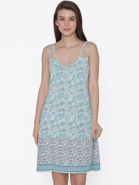 

Clovia Blue Printed Nightdress NS0969P11XL