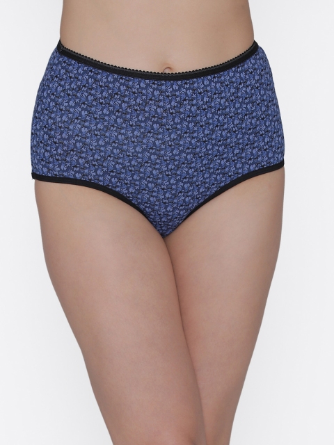 

Clovia Women Blue & Black Printed High Rise Hipster Briefs PN3219P08XL