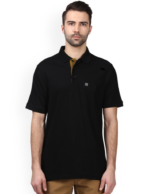 

Raymond Men Black Solid Polo Collar T-shirt