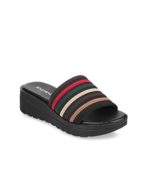 

SOLE HEAD Women Multicoloured Woven Design Sandals, Multi