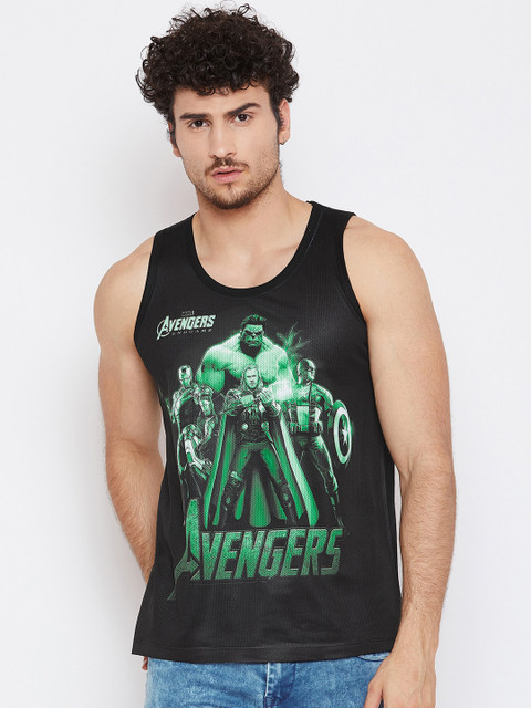

Marvel by Wear Your Mind Men Black Printed Round Neck T-shirt
