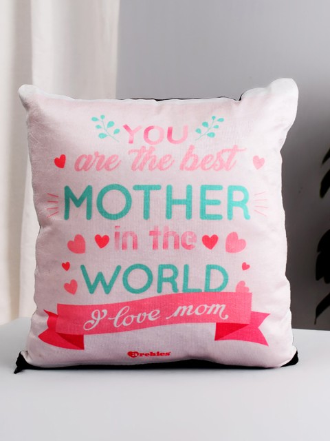 

Archies Pink & Black Printed Square Cushion