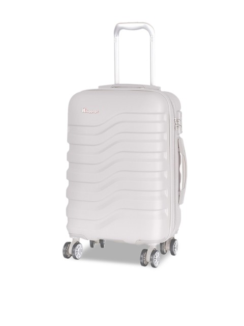 

IT Luggage Unisex Off-White Textured Slider Hard-Sided Cabin Trolley Bag