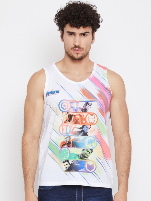 

Marvel by Wear Your Mind Men White Printed Round Neck T-shirt