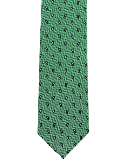 

The Tie Hub Men Green Printed Skinny Tie