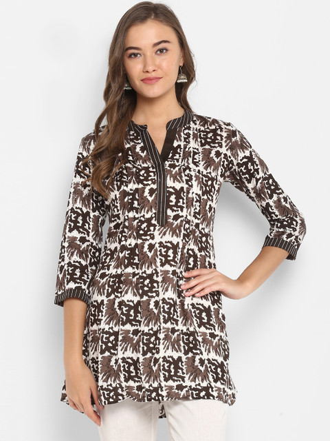 

Mytri Women Brown Printed Kurti