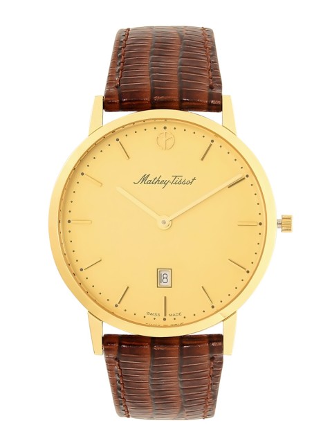 

Mathey-Tissot Men Beige Leather Analogue Watch H9315B6PDI