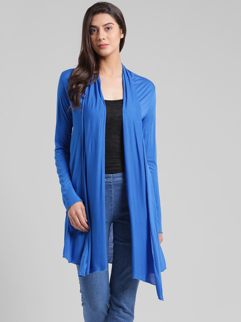 

Trend Arrest Blue Solid Open Front Shrug
