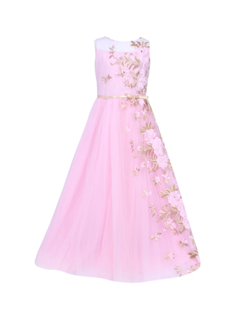 

CUTECUMBER Girls Pink Printed Maxi Dress