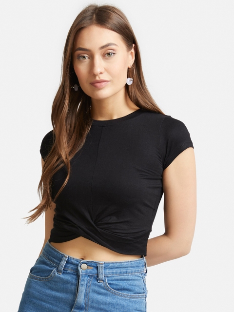 

VividArtsy Women Black Solid Top