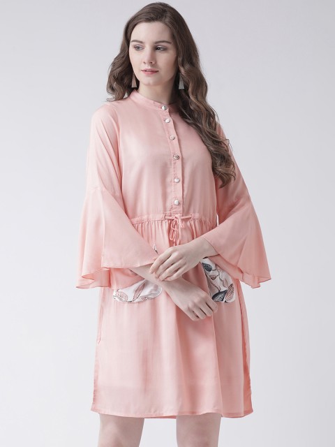 

Leo Sansini Women Peach-Coloured Solid Fit and Flare Dress