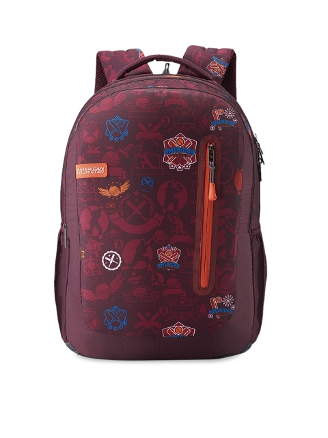 

AMERICAN TOURISTER Unisex Red Typography Backpack