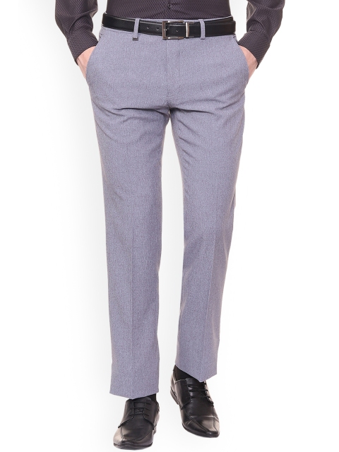 

Van Heusen Men Grey Slim Fit Self Design Formal Trousers