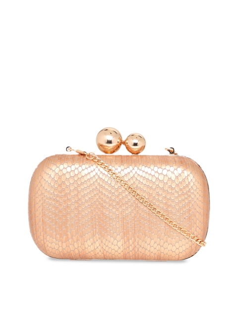 

Kazo Women Beige Textured Box Clutch
