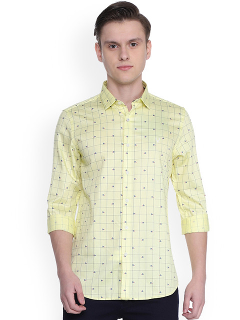 

Solly Sport Men Yellow Slim Fit Checked Casual Shirt