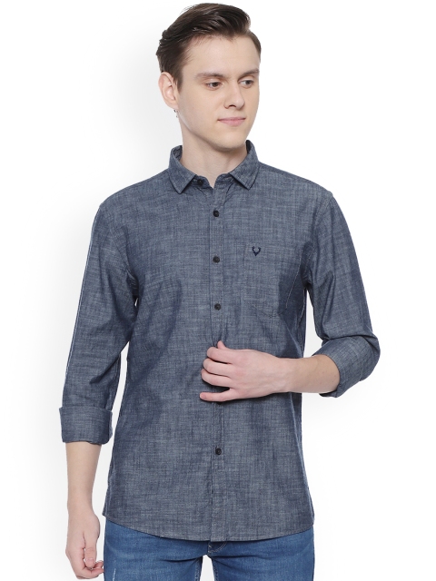

Solly Jeans Co. Men Blue Slim Fit Solid Casual Shirt