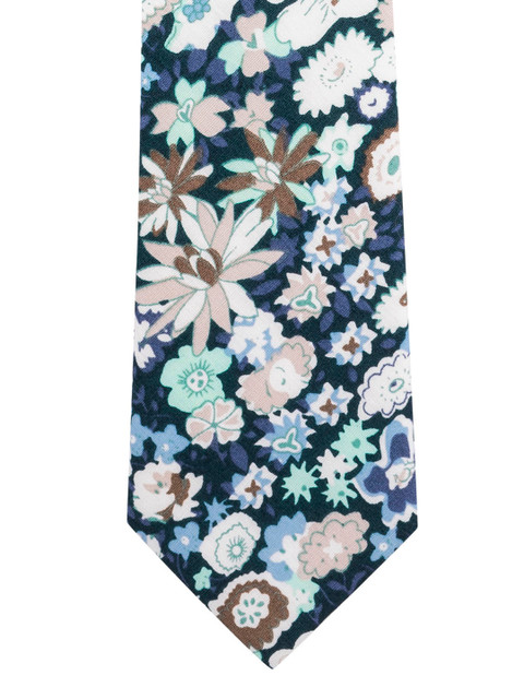 

The Tie Hub Men Blue & Black Printed Skinny Tie