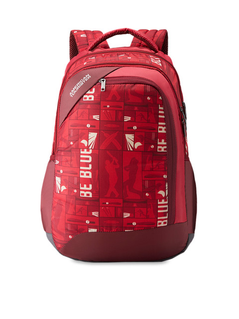 

AMERICAN TOURISTER Unisex Red Typography Backpack