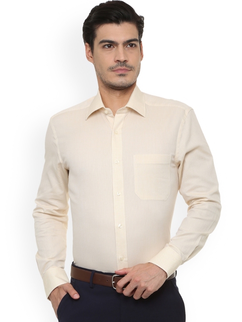 

Louis Philippe Men Cream-Coloured Regular Fit Self Design Casual Shirt