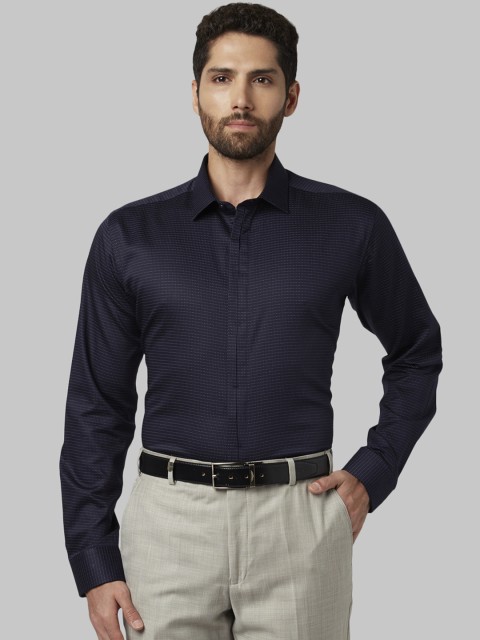 

Park Avenue Men Navy Blue Slim Fit Printed Formal Shirt