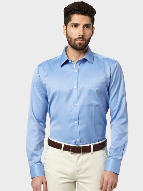 

Park Avenue Men Blue Slim Fit Self Design Formal Shirt