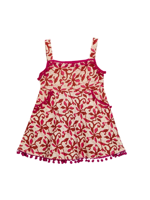 

KID1 Girls Red Printed A-Line Dress