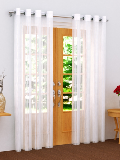 

Story@home Set of 2 White 200GSM Sheer Semi Transparent Door Curtains