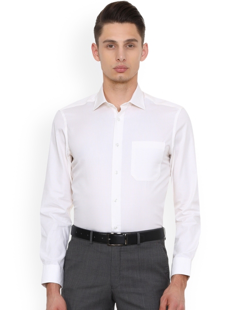 

Louis Philippe Men White Regular Fit Checked Formal Shirt