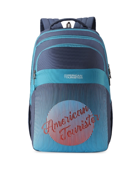 

AMERICAN TOURISTER Unisex Blue Typography Backpack