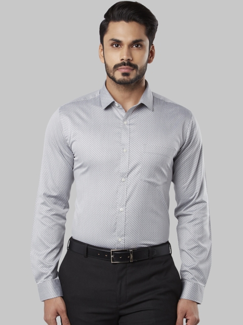 

Next Look Men Grey Slim Fit Printed Formal Shirt