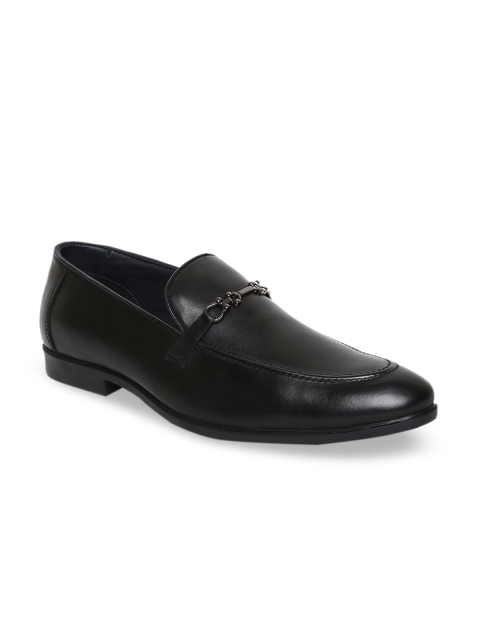 

Teakwood Leathers Men Black Leather Formal Slip-Ons