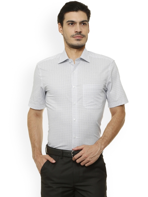 

Louis Philippe Men White & Black Regular Fit Printed Formal Shirt