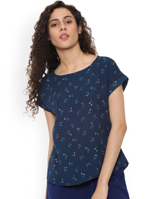 

Allen Solly Woman Women Navy Blue Printed Top