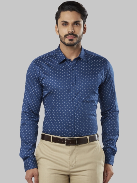 

Next Look Men Blue Regular Fit Printed Formal Shirt