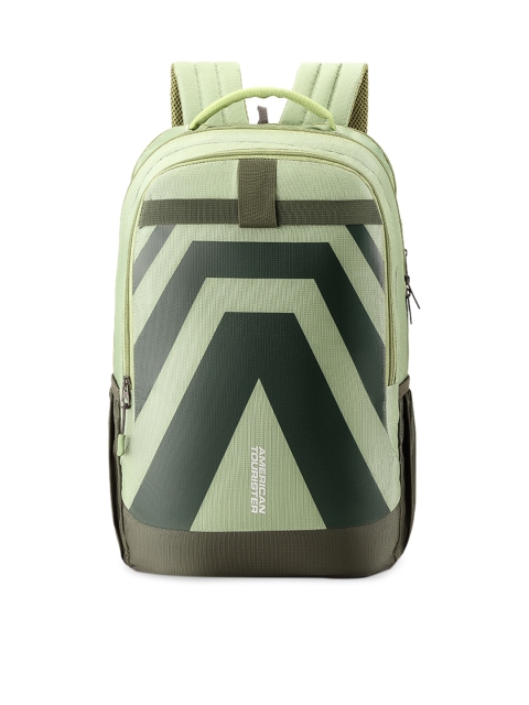 

AMERICAN TOURISTER Unisex Olive Green Geometric Backpack