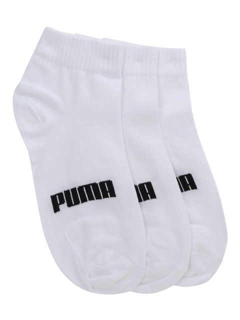 

Puma Unisex Pack of 3 Solid Ankle-Length Socks, White