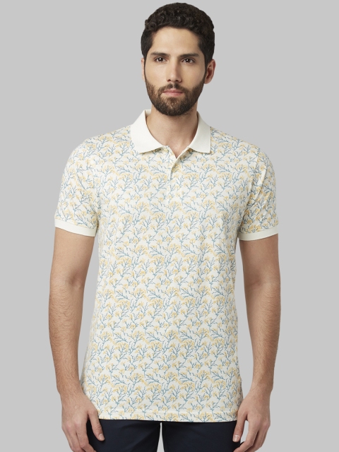 

Park Avenue Men Yellow Printed Polo Collar T-shirt