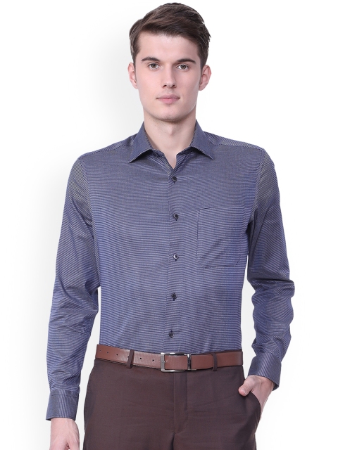 Louis Philippe Men Blue Regular Fit Printed Formal Shirt
